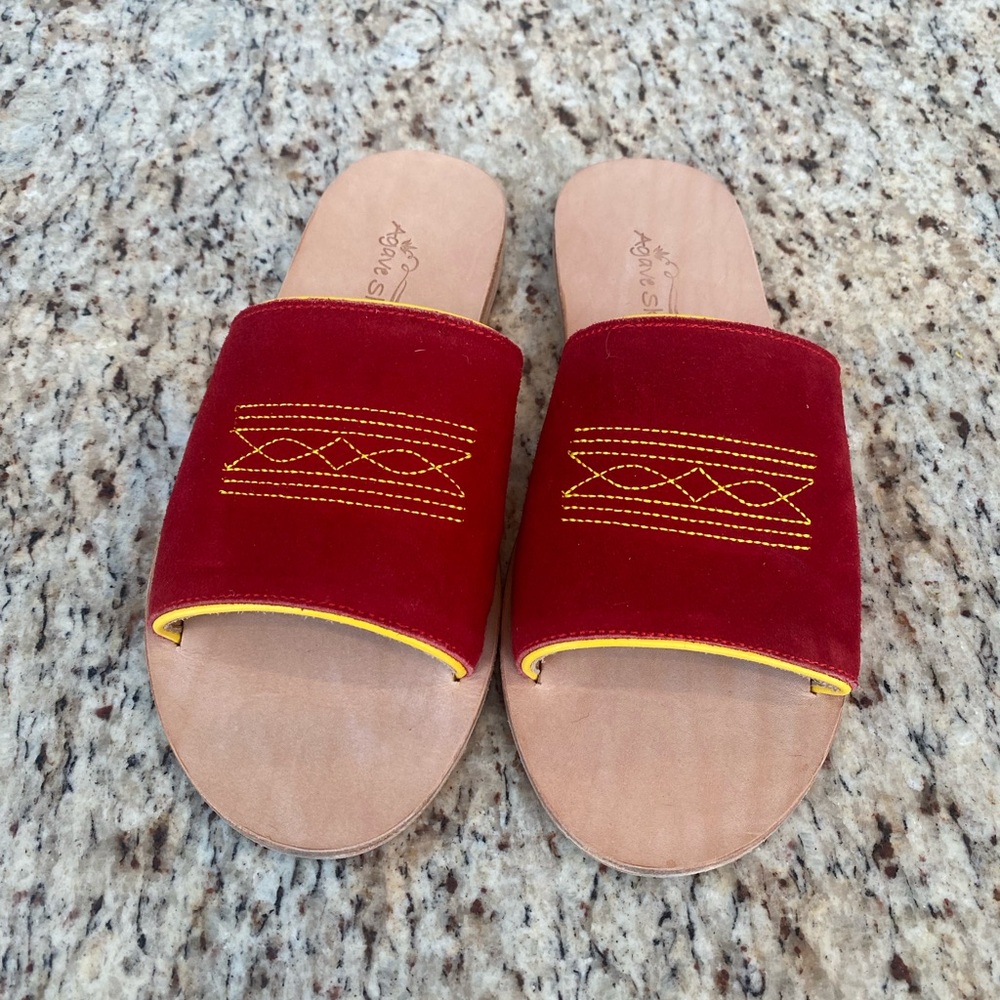 Agave Sky Suede Western Sandals